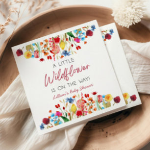 Eine kleine Wildblume ist auf dem Weg zur Babydusc Serviette
