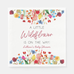 Eine kleine Wildblume ist auf dem Weg zur Babydusc Serviette