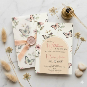 Eine kleine Wildblume ist auf ihrem Weg Boho Schme Einladung
