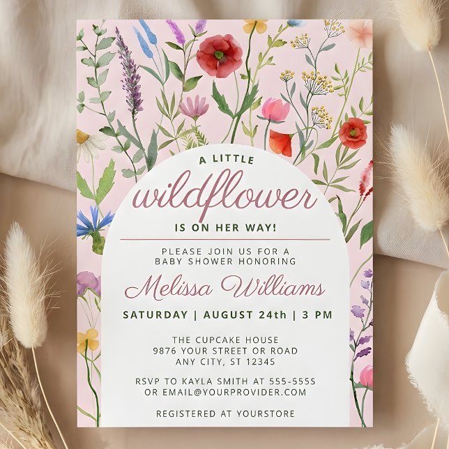 Eine kleine Wildblume Kinderdusche Einladung (A Little Wildflower Girl Baby Shower Invitation)