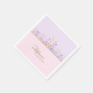 Eine kleine Wildblume moderne, zarte Babydusche Serviette