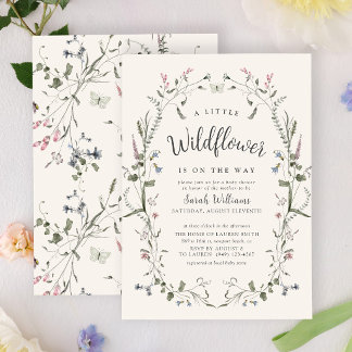 Eine kleine Wildblume Natur Floral Girl Babydusche Einladung