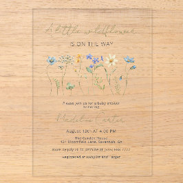 Eine kleine Wildblume-Neutral-Babydusche Acryleinladungen