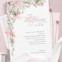 Eine kleine Wildblume Pink Floral Baby Dusche