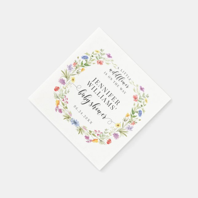 Eine kleine Wildblume rustikale Babydusche Serviette (Ecke)