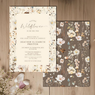Eine kleine Wildblume Rustikale Babyparty Einladung