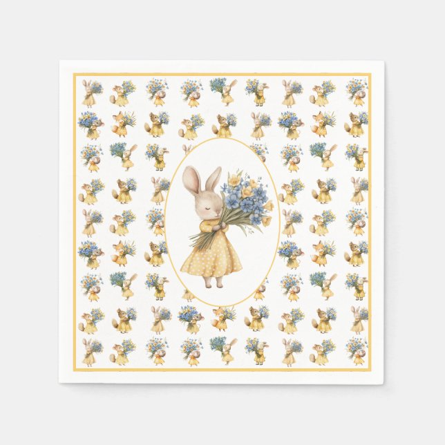 Eine kleine Wildblume Tierbabydusche Serviette (Vorderseite)