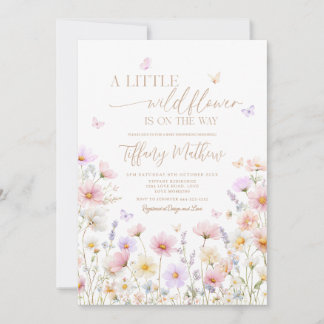 Eine kleine Wildblumen-Baby-Einladung Einladung