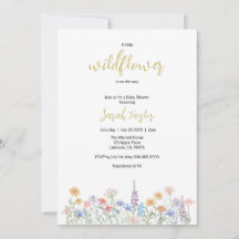 Eine kleine Wildblumen-Baby-Einladung