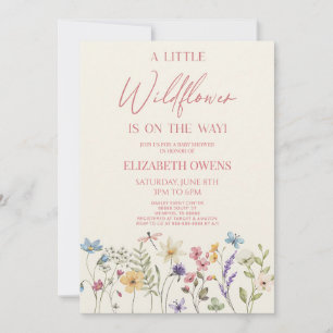 Eine kleine Wildblumen-Baby-Party-Einladung Einladung