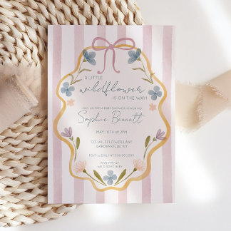 Eine kleine Wildblumen-Boho-Girl-Baby-Party Floral Einladung