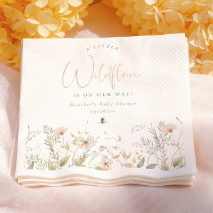 Eine kleine wilde Blumen-Bienen-Mädchen-Baby-Party Serviette