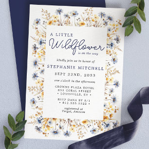 Eine kleine wilde Blumen Boho-Aquarell-Baby-Party Einladung