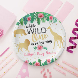 Eine kleine wilde ist auf dem Weg Mädchen Babydusc Pappteller