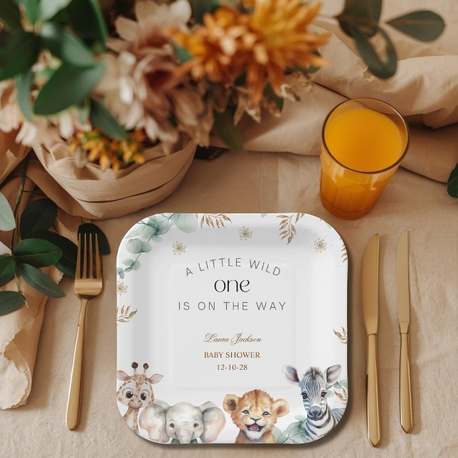 Eine kleine wilde Safari-Baby-Tiere Baby-Party Pappteller (Von Creator hochgeladen)