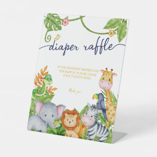 Eine kleine wilde Tiergartendekoration Sockelschild