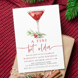 Eine Kleinigkeit Älter Cranberry Martini Geburtsta Einladung