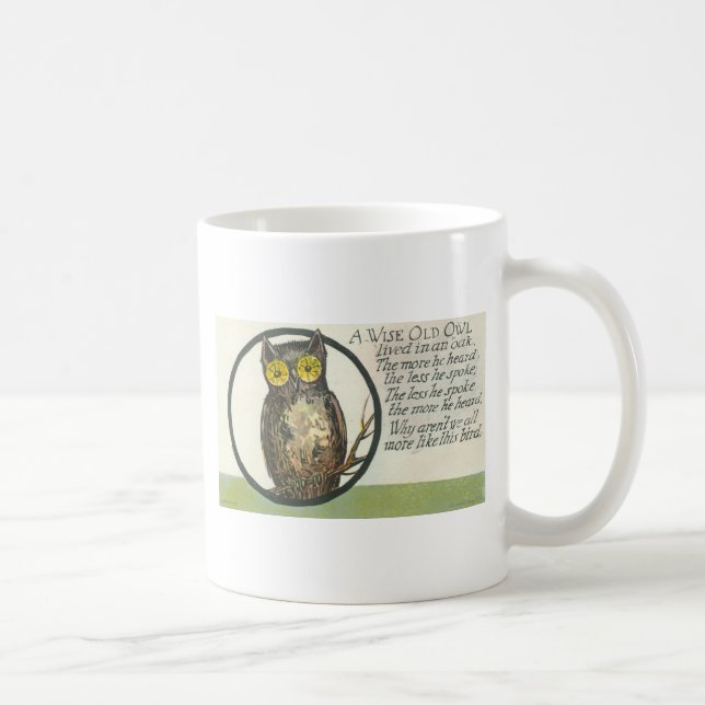 eine kluge alte Eule Kaffeetasse (Rechts)