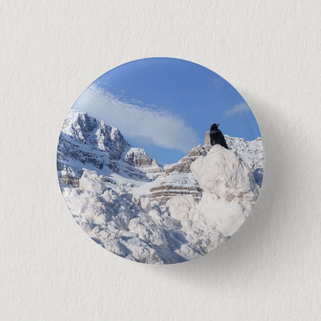 Eine Kneipe am Crowfoot Mountain Alberta Kanada Button (Vorderseite)