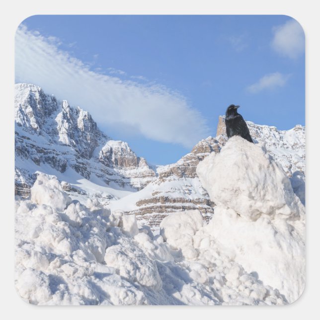 Eine Kneipe am Crowfoot Mountain Alberta Kanada Quadratischer Aufkleber (Vorderseite)