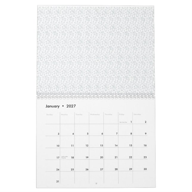 Eine komplett weiße, funkellose Oberfläche füllt d Kalender (Jan 2027)