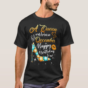 Eine Königin war im Dezember Geboren Glitzer Diama T-Shirt