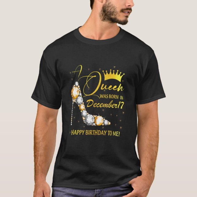 Eine Königin war im Dezember Geboren, glücklich zu T-Shirt (Vorderseite)