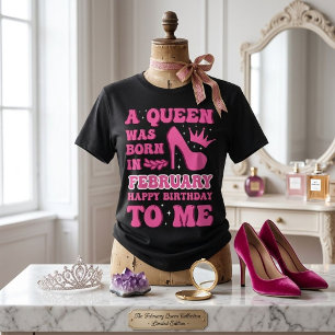 "Eine Königin wurde im Februar geboren" Mädchen-Ge T-Shirt