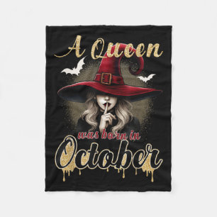 Eine Königin wurde im Oktober mit Hexe lustig Gebu Fleecedecke