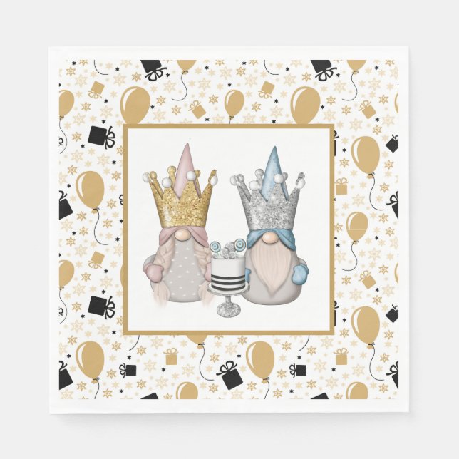 Eine königliche Gnome-Feier Serviette (Vorderseite)