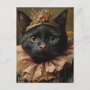 Eine königliche schwarze Katze Postkarte