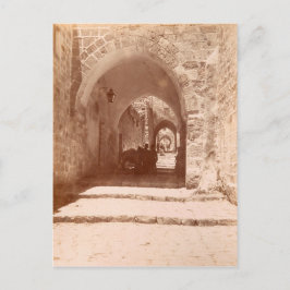 Eine Kopfsteinallee in Jerusalem Postkarte
