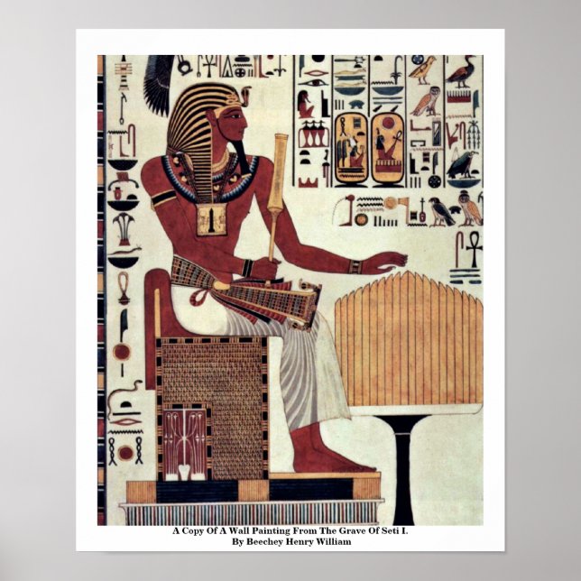 Eine Kopie einer Wandmalerei aus dem Grab von Seti Poster (Vorne)