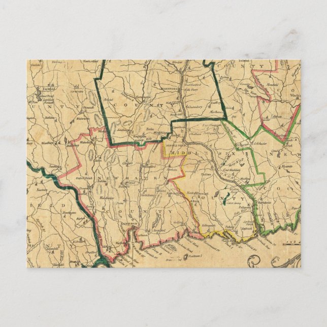 Eine korrekte Karte von Connecticut (Vorderseite)