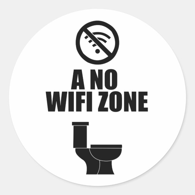 Eine kostenlose Wi-Fi-Zone Runder Aufkleber (Vorderseite)