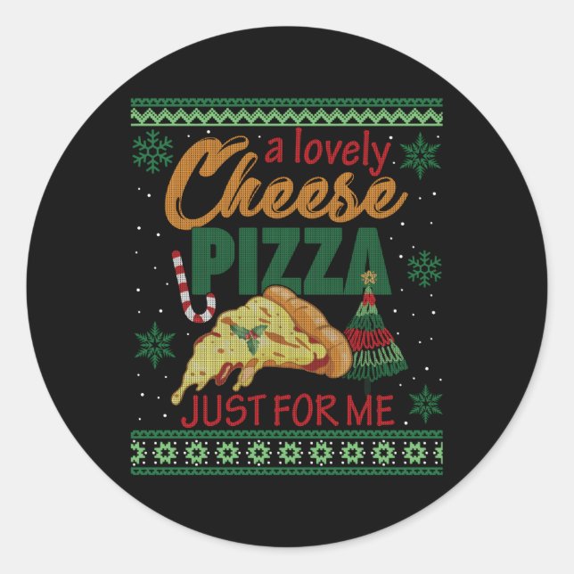 Eine köstliche Käse-Pizza für mich allein Zuhause Runder Aufkleber (Vorderseite)