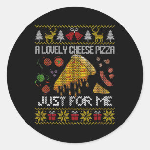 Eine köstliche Käsepizza für mich allein Zuhause C Runder Aufkleber