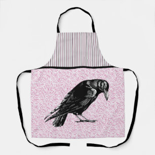 Eine Krähe oder ein Rabe Halloween Rosa und Schwar Schürze