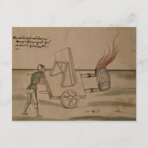 Eine Kriegsmaschine, Illustration von 'De Machinis Postkarte