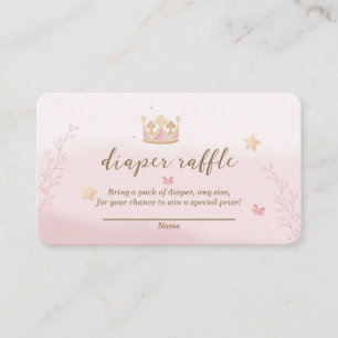 "Eine Krone für Prinzessinnen" Pastel Shade Diaper Begleitkarte
