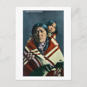 Eine kruge indische Madonna mit Kind Postkarte