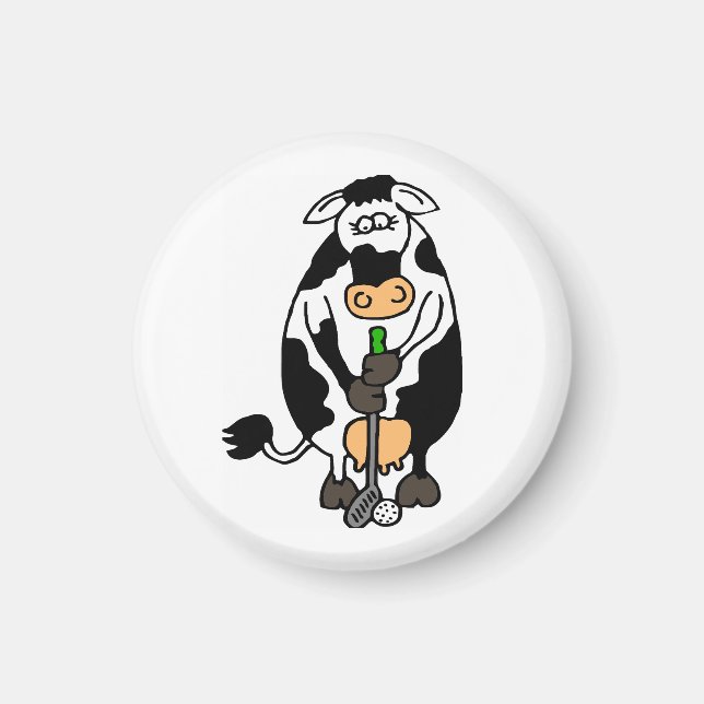 Eine Kuh, die Golf spielt Magnet (Vorne)