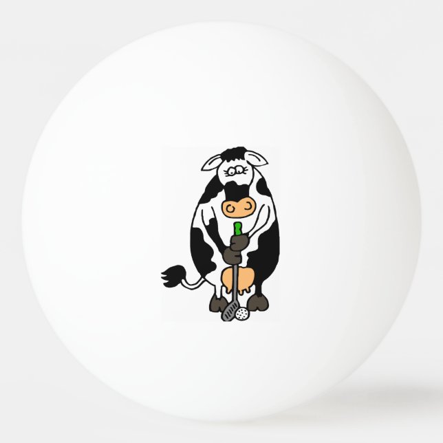 Eine Kuh, die Golf spielt Tischtennisball (Vorderseite)