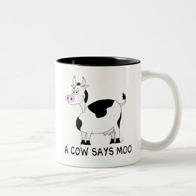 Eine Kuh sagt Moos Zweifarbige Tasse (Rechts)