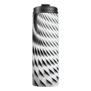 EINE KURVIERTE FASSADE, DIE IN DER WEISSEN LATTICE THERMOSBECHER