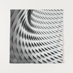 EINE KURVIERTE FASSADE, DIE IN DER WEISSEN LATTICE WANDTEPPICH