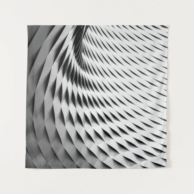 EINE KURVIERTE FASSADE, DIE IN DER WEISSEN LATTICE WANDTEPPICH (Vorderseite)