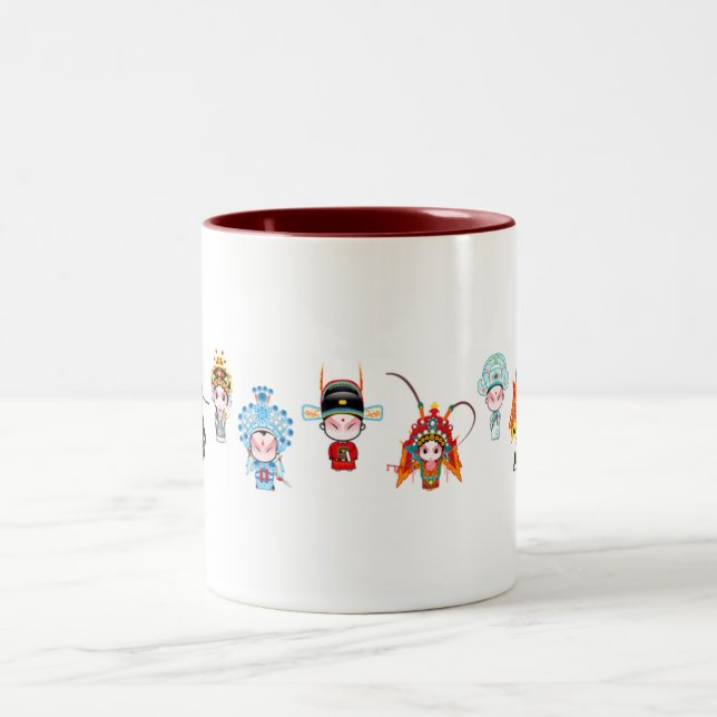 Eine kurze Einleitung zu Peking-Oper Zweifarbige Tasse (Mittel)