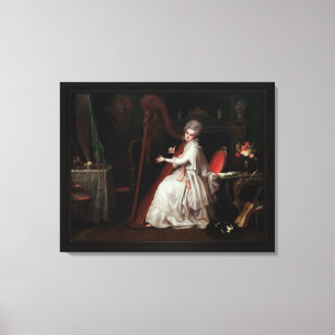 Eine Lady, die auf Harfe spielt von Richard Cosway Leinwanddruck