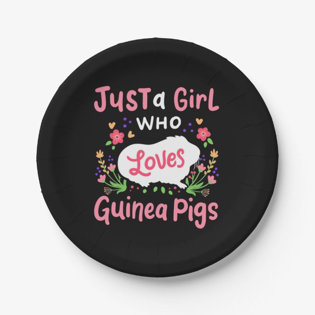 Eine Lady, die Guinea Liebe Schweine Pappteller (Vorderseite)